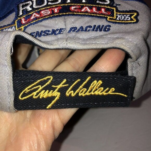 VTG Set of 2 Rusty Wallace #2 Miller Lite Racing Adjustable Hat Cap NASCAR Blue - Picture 13 of 16